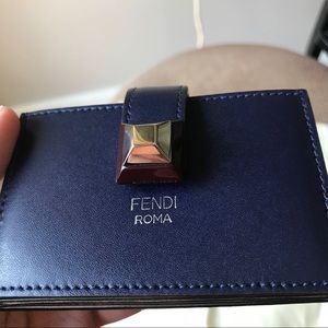 Authentic Fendi single stud card holder